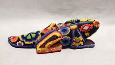 Vintage Mexican Beaded on Wood Lizard Figurine picture