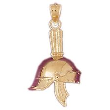 Armor's Helmet of a Roman Fighter Charm Pendant 14k Gold picture