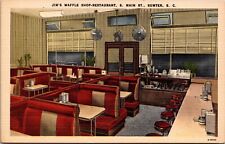 Linen Postcard Jim's Waffle Shop-Restaurant in Sumter, South Carolina~325 picture