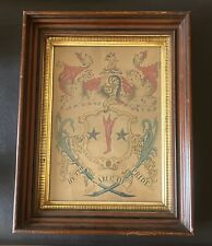 UNIQUE Antique Coat of Arms Crest Drawing “By The Name of Pride