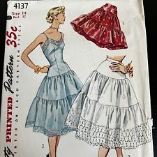 Vintage 1950s Simplicity 4137 Tiered Slip and Petticoat Sewing Pattern 14 XS CUT picture