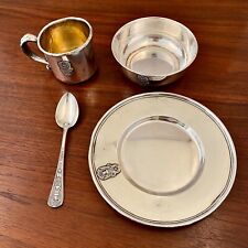 4 DOMINICK & HAFF STERLING SILVER COMPLETE BABY SET 