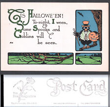 RARE = Tis Halloween Gibson Pink of Perfection 6947 GA19 Spooks Goblin PostCard picture