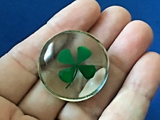 4 Leaf Clover Pocket Stone Token Irish Worry Stone Protection Pillow Box Luck picture