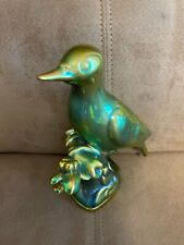Zsolnay Pecs Hungary **Duck on Branch** Green Eosin Iridescent Figure as shown picture