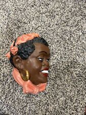 Antique Wonderful African Wall Face Plaque In Hand Painted Pottery picture