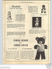 1951 PAPER AD Sunbabe Rubber Doll Amosandra Black Baby Ideal Toni Tickletoes picture
