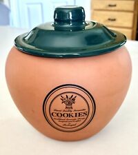 Finest Quality Terracotta Cookies Cookie Jar Made in Portugal Himark Green Glaze picture