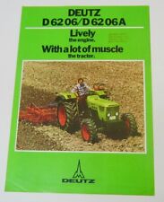 D6206/D6206A Deutz Tractor Brochure Ohio Dealer Stamp picture
