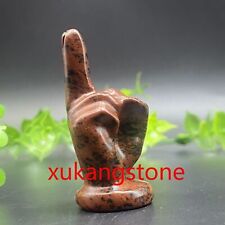 1pcs Red obsidian Middle finger Quartz Crystal Carved Figurines healing 2