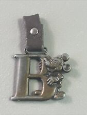 Vintage Disney Mickey Mouse Letter B Brass Keychain Key Ring SHIPS FREE picture