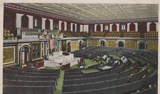 Hall of Representatives Washington D.C. Linen Vintage Postcard picture
