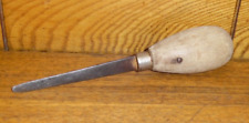 Rustic Antique Country Primitive Wood Handle Steel Letter Opener picture
