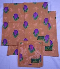 Vtg MammaRo Lucca Designed In Italy  Fruitful Table Mats &Pot Holder (Set Of 3) picture