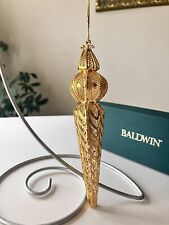 BALDWIN Brass Ornament 24 KT. Gold ICICLE SPIRE 7163.010 1998 5.5