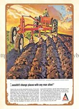 1964 Allis-Chalmers Tractor Plow metal tin sign bedroom wall accessories picture