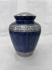Cremation Urn for Adult Human Ashes Large Handcrafted Funeral Gray Design 10in picture