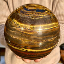 4.6LB Natural Tiger's Eye Ball Quartz Crystal Sphere Gem Healing Décor picture