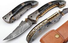 Handmade Damascus Folding Pocket Knife - Precision Craftsmanship picture