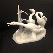 Lladro Geese Group #4549 Glazed Grupo de Patos Retired Porcelain 3 Geese Ducks picture