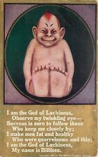 1908 Billiken Postcard; I am the God of Luckiness, Observe My Twinkling Eye picture