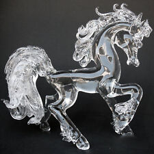 Horse Prancing Large Crystal Hand Blown Glass Figurine picture
