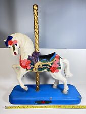 RARE Vintage Wooden Carousel Horse Hand Carved Stylish Decorative 22” Tall picture