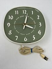 Vintage Russell Wright General Electric Green MCM Ceramic Wall Clock picture