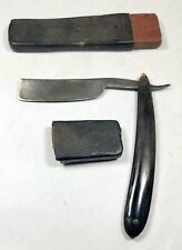 Rare Vintage PIONEER Japanese Straight Shaving Fine India Steel Razor W/ Case picture