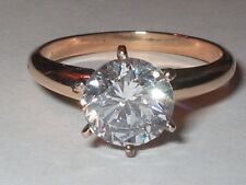 Vintage solid 14k TWO TONE 1CT SOLITAIRE WEDDING ENGAGEMENT PROMISE Ring SZ 6   picture
