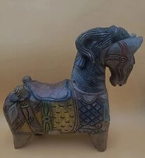 Antique Large Wooden Carved Trojan Horse Statue Folk Art 18