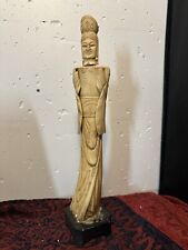 Late 1800s Early 1900s Hand Carved Bovine Chinese Empress Statue picture