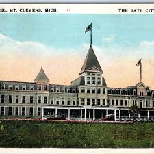 c1920s Mt Clemens, Mich. Riverside Hotel Bath City Mineral Quack Cures PC A170 picture