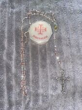 STUNNING Pale Pink Swarovski Rosary With Relic  picture
