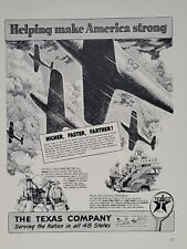 1942 Texaco Fortune WW2 Print Ad Q1 Ripley U.S. ARMY War Planes Gasoline Texas picture