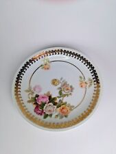 Antique Hand Painted Porcelain Plate Germany Roses Art Nouveau 6 Inch Roses picture