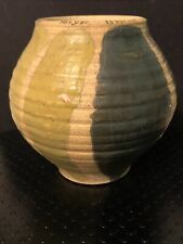 antique/vintage 7 in   terracotta clay vase with writing around top rim picture
