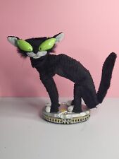 Vintage Gemmy Animated Fraidy Cat Halloween Black Alley Cat Sings Light-Up Moves picture