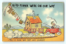 This is How We Dry Our Laundry Cartoon Redneck Humor Vintage Postcard E4 picture