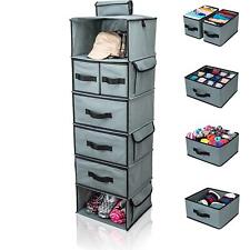 Non Woven Fabric 6 Shelf With 5 Clothes Drawers Hanging Closet Organizer picture