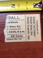Rare 1936 St Louis Cardinals vs Arthur Fisher Shoe Co Milk Fund Baseball Ticket  picture