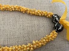 Hawaiian shell and kukui nut lei/necklace hand-made NEW 30â€� picture