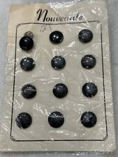 Antique Vintage Nouveaute Buttons One Card 12 Buttons Black picture