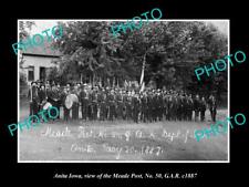 OLD LARGE HISTORIC PHOTO OF ANITA IOWA THE GRAND ARMY OF THE REPUBLIC c1887 picture