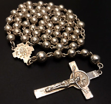 ANTIQUE STERLING SILVER ROSARY 58gm 18