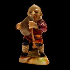 Antique Vintage Capodimonte Dwarf Bagpipe Musician Mansion House Figurine Italy picture