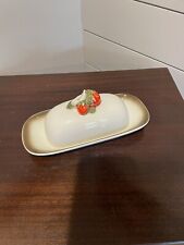 VINTAGE Metlox California Strawberry Poppytrail Butter Dish With Lid MCM picture