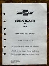 Original 1963 Custom Features Confidential Price Schedule mint condition picture