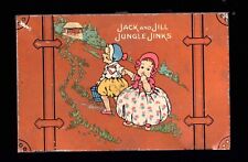 ANTIQUE VTG 1920 TIN LITHO MINIATURE SUITCASE, JACK N JILL CANDY CONTAINER box picture