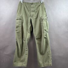 Vintage US Military Pants Mens 28x27 Green Poplin OG 107 Ripstop Wind Resistant picture